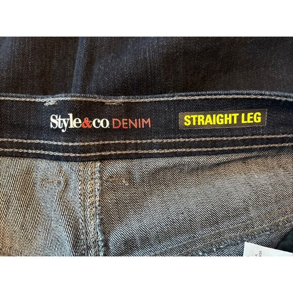 Style & Co Jeans Straight Leg Dark Wash RN#89828 Women Size 4 Petite Small - Picture 4 of 9